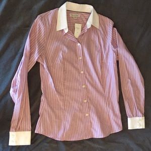 Purple/white Banana Republic tailored button down